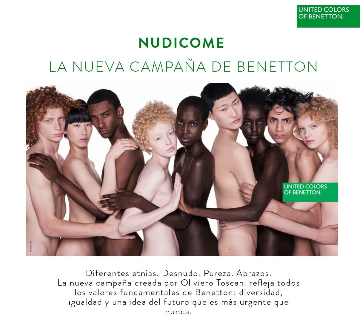 guardarropa gastar conciencia NUDICOME, la nueva campaña de Benetton por Oliviero Toscani - El Programa  de la Publicidad