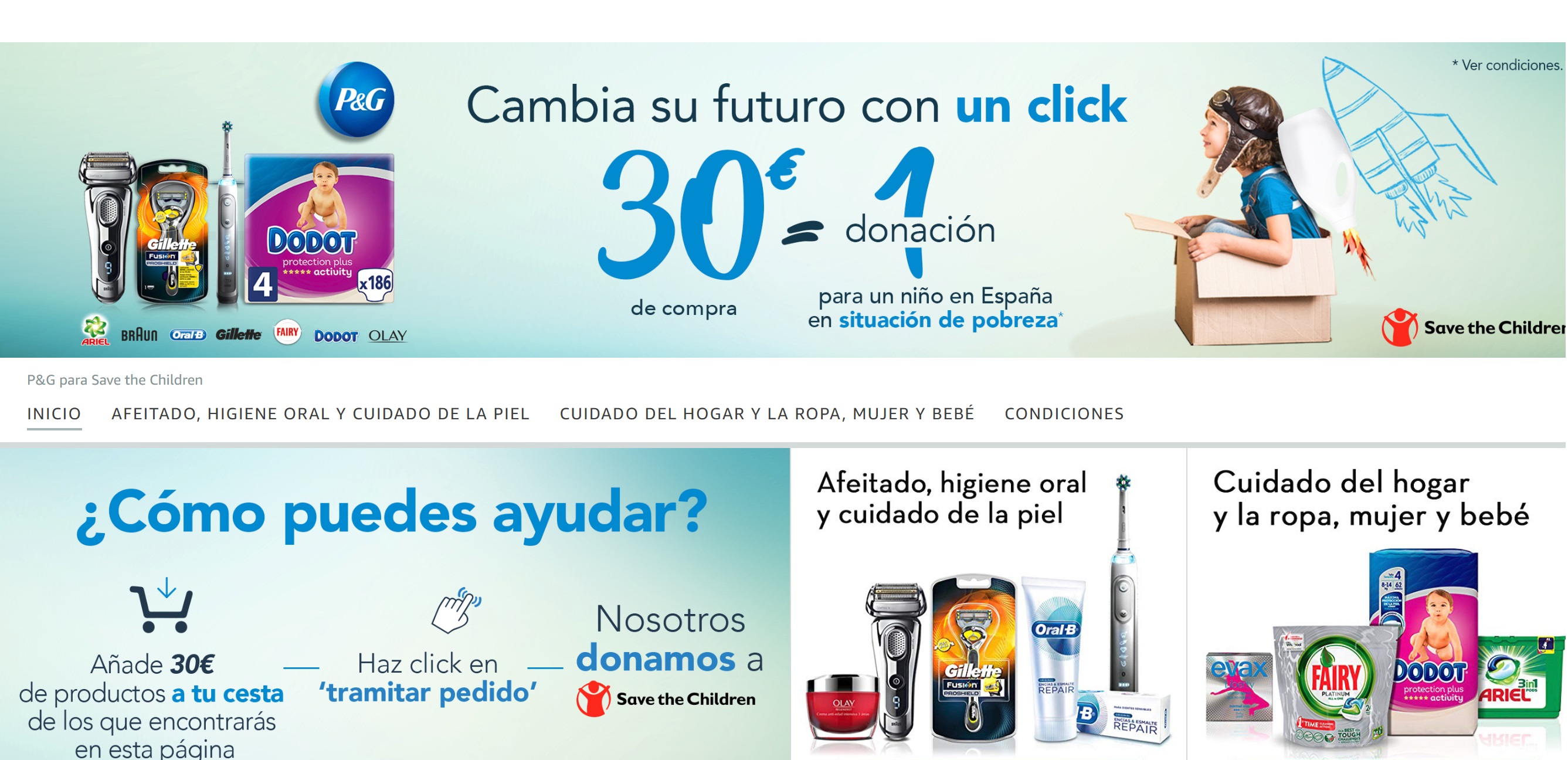 P&G , SAVE THE CHILDREN , CAMBIA SU FUTURO CON UN CLICK, programapublicidad,