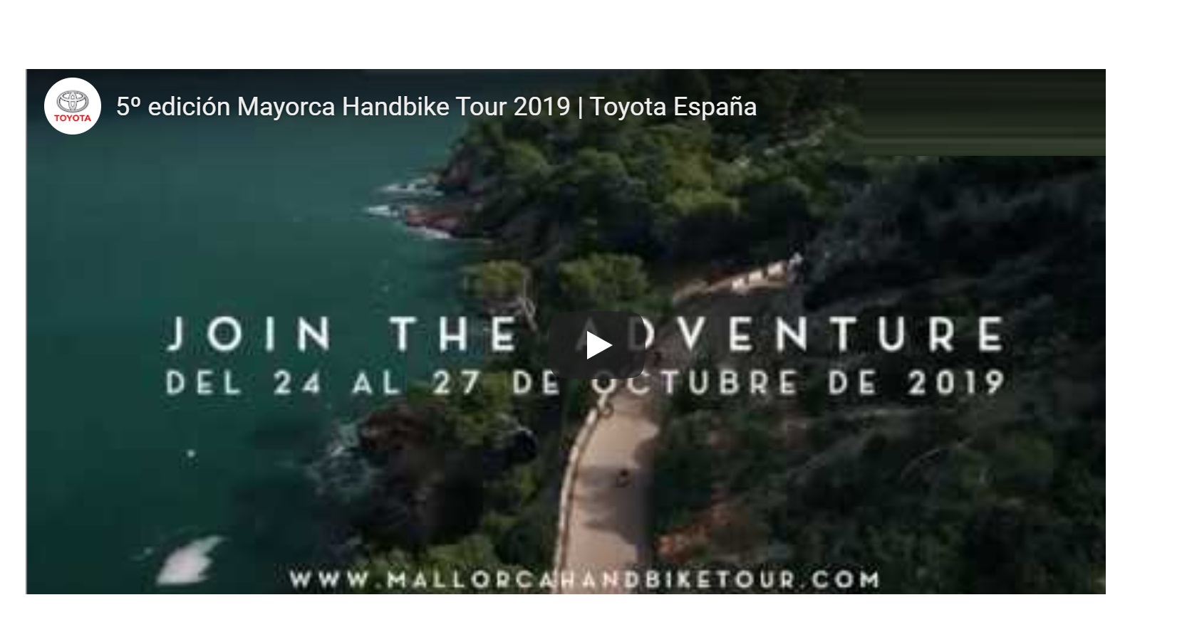 5º edicion, Mayorca, join the adventure, handbike, tour, octubre, 2019, programapublicidad,