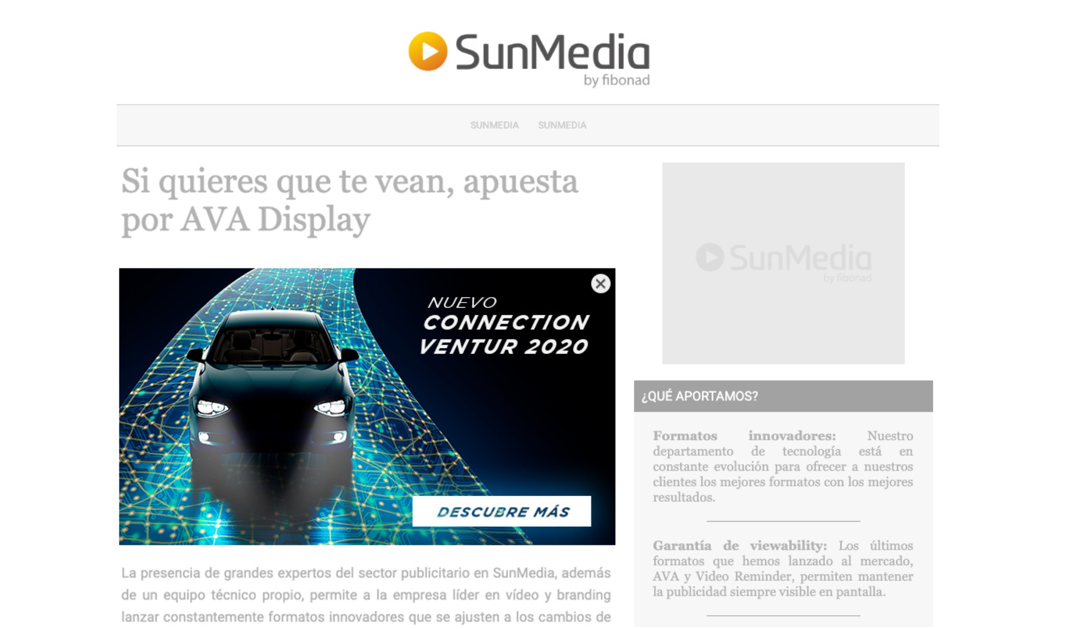 formato, display, sunmedia, siempre visible, programapublicidad,