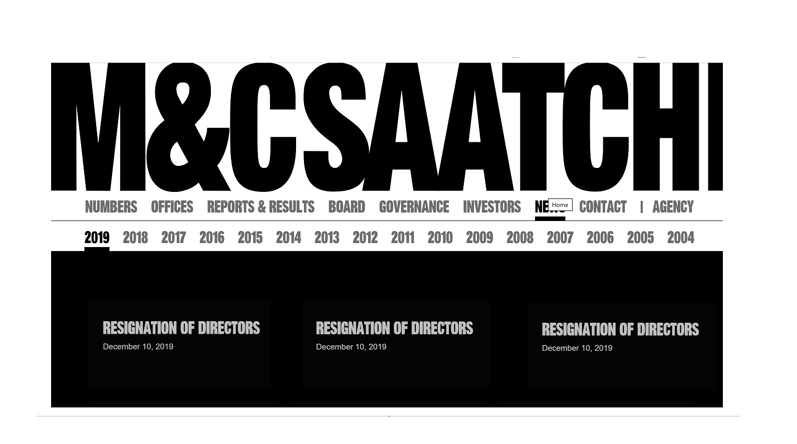 M&C Saatchi, resignation of directors, programapublicidad