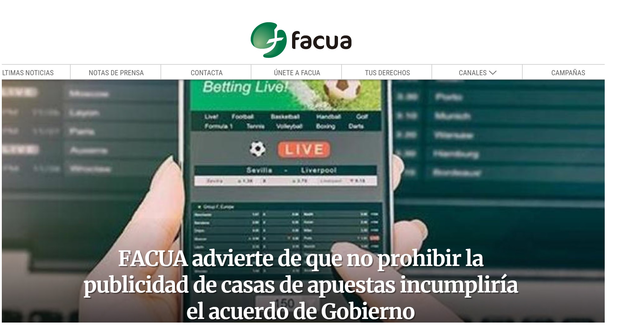 facua, apuestas, online, juego, juego, ProgramaPublicidad