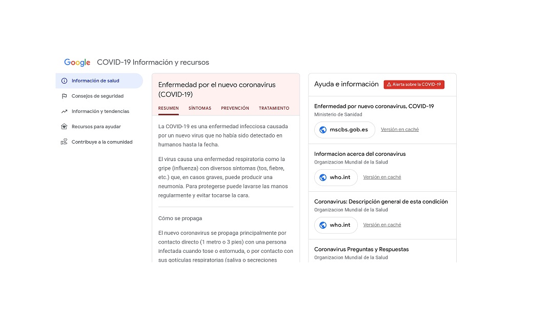 google, covid-19, web, programapublicidad