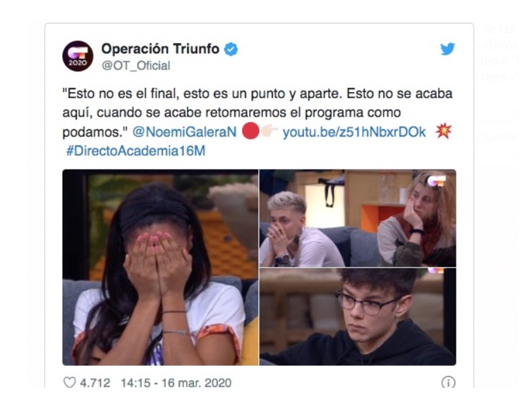 twitter, hugo, OT, academia, gala, gesmusic, rtve, la 1, cierre, programapublicidad