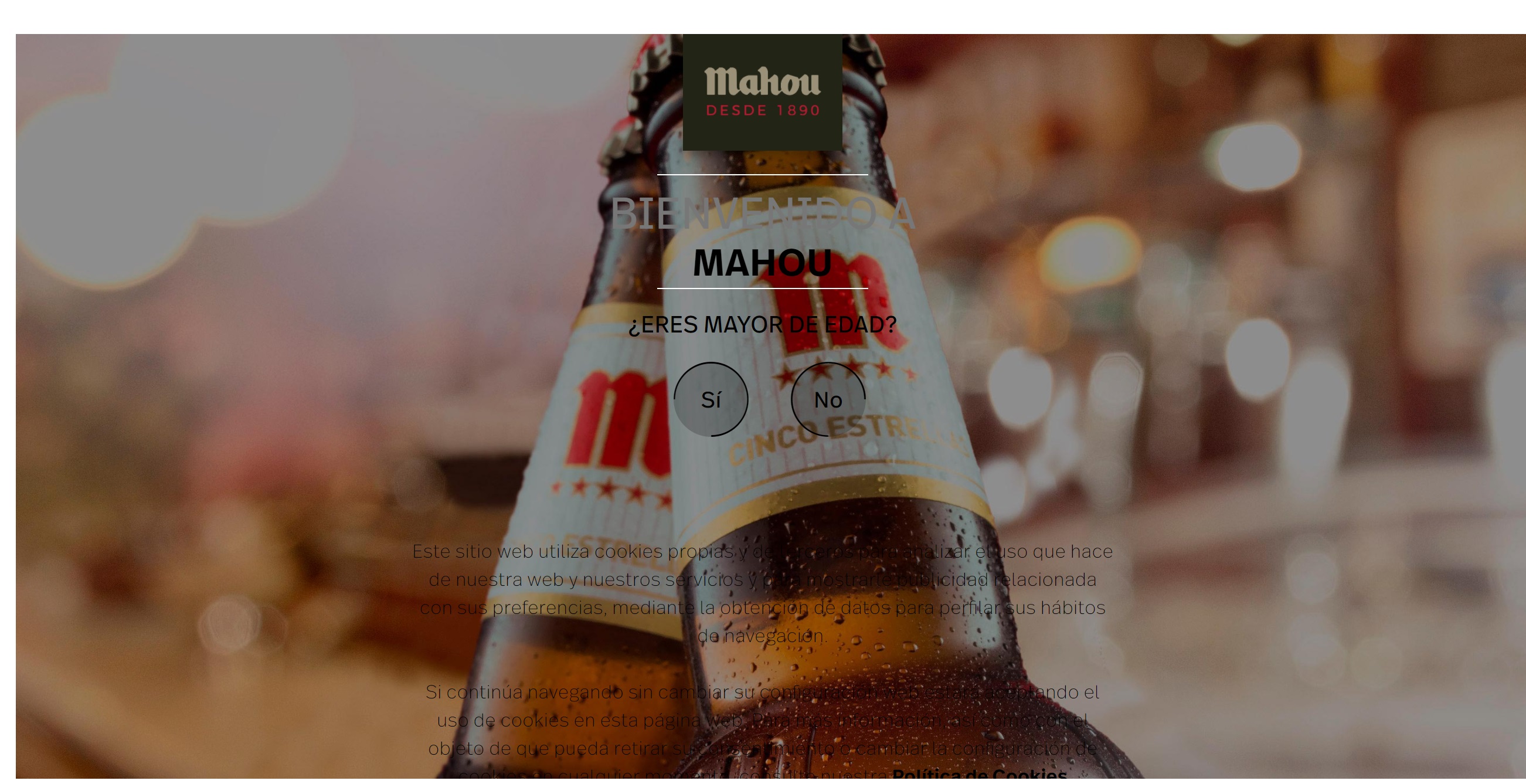 Mahou Cinco Estrellas, botellines, programapublicidad