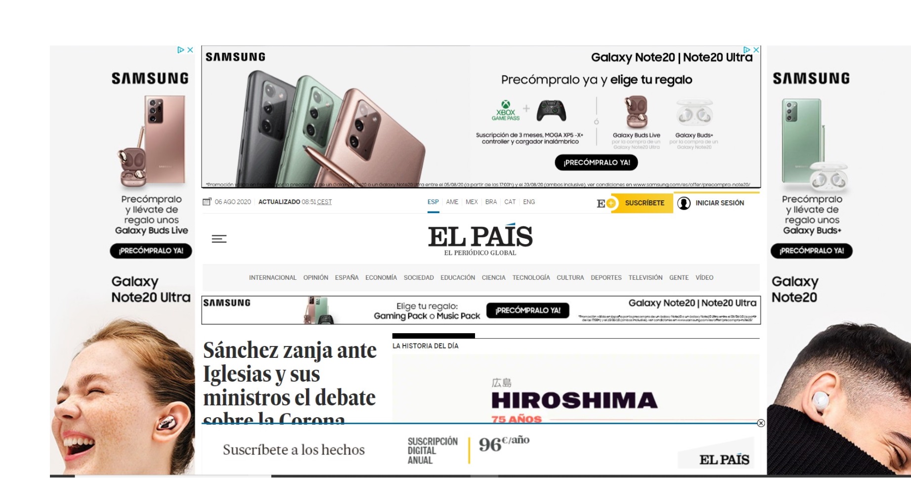 portada 2 , el pais, samsung, starcom, brand days, programapublicidad