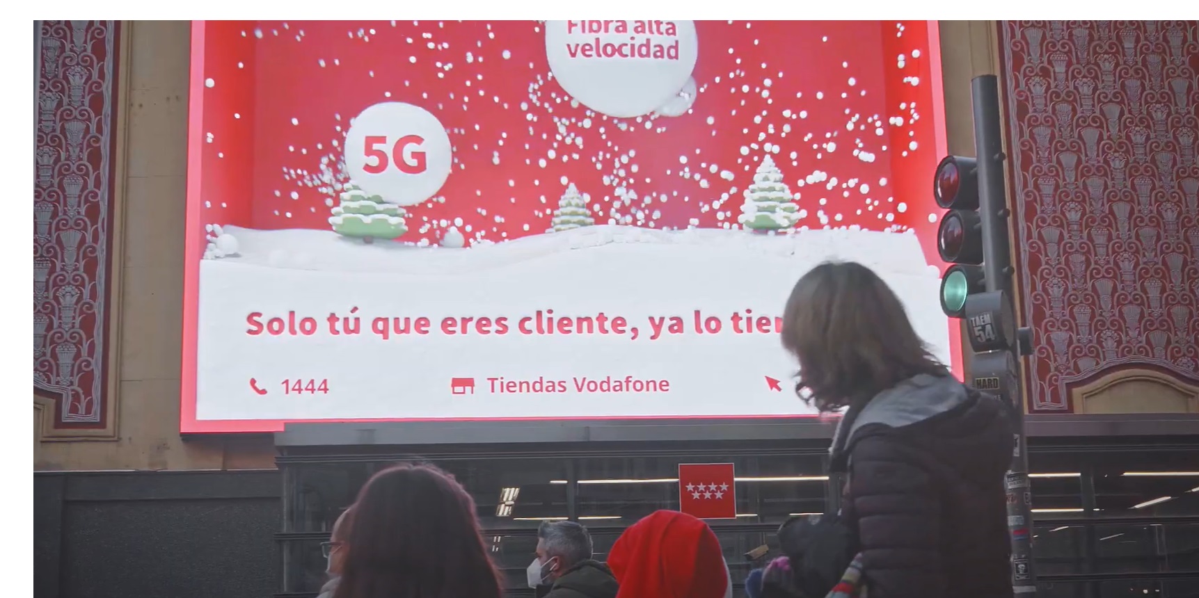 Vodafone, Sra. Rushmore ,Ymedia , campaña , 3D ,Callao City Lights, programapublicidad