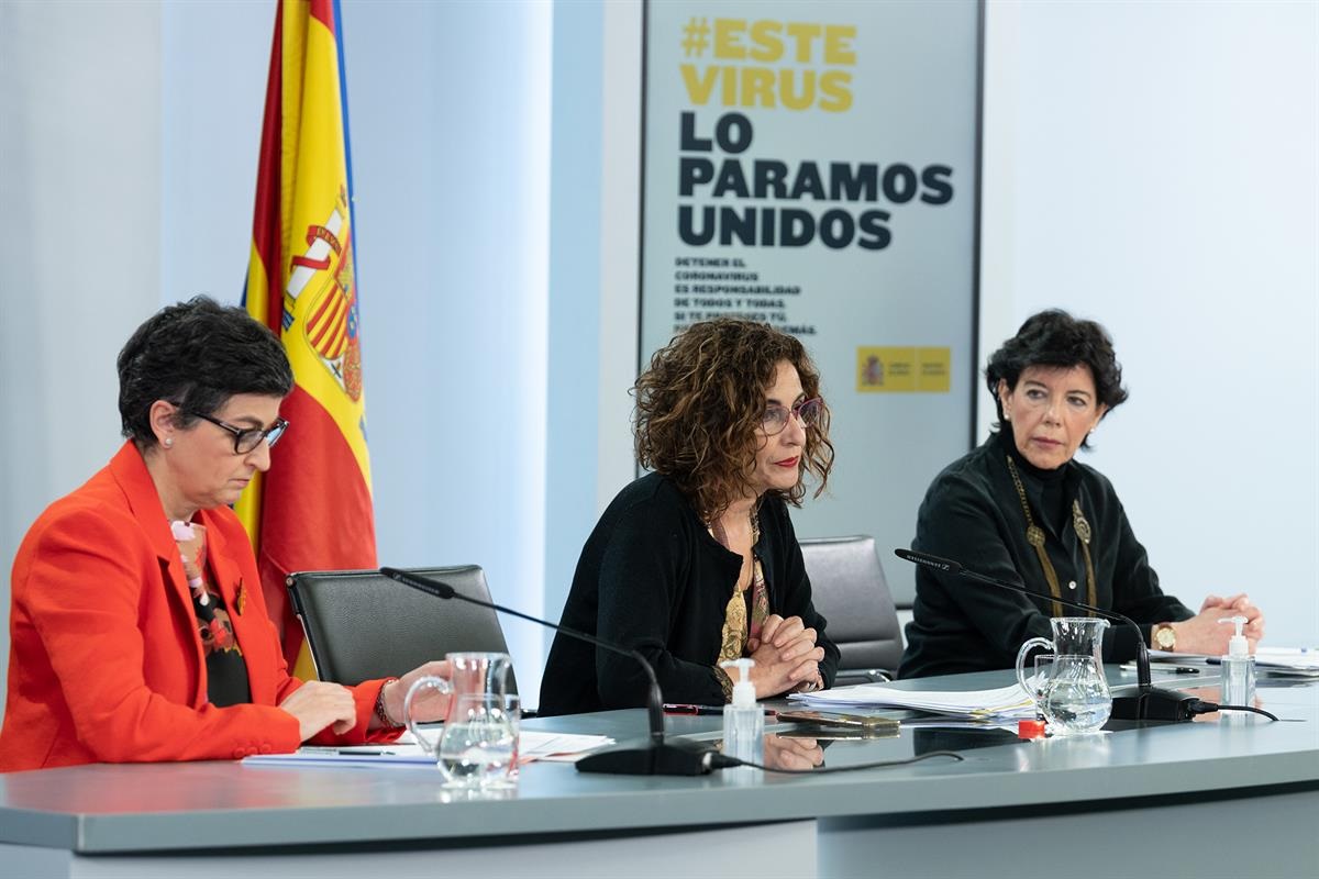 María Jesús Montero, Arancha González Laya, ministra de Educación, Isabel Celaá,, consejo ministros, programapublicidad