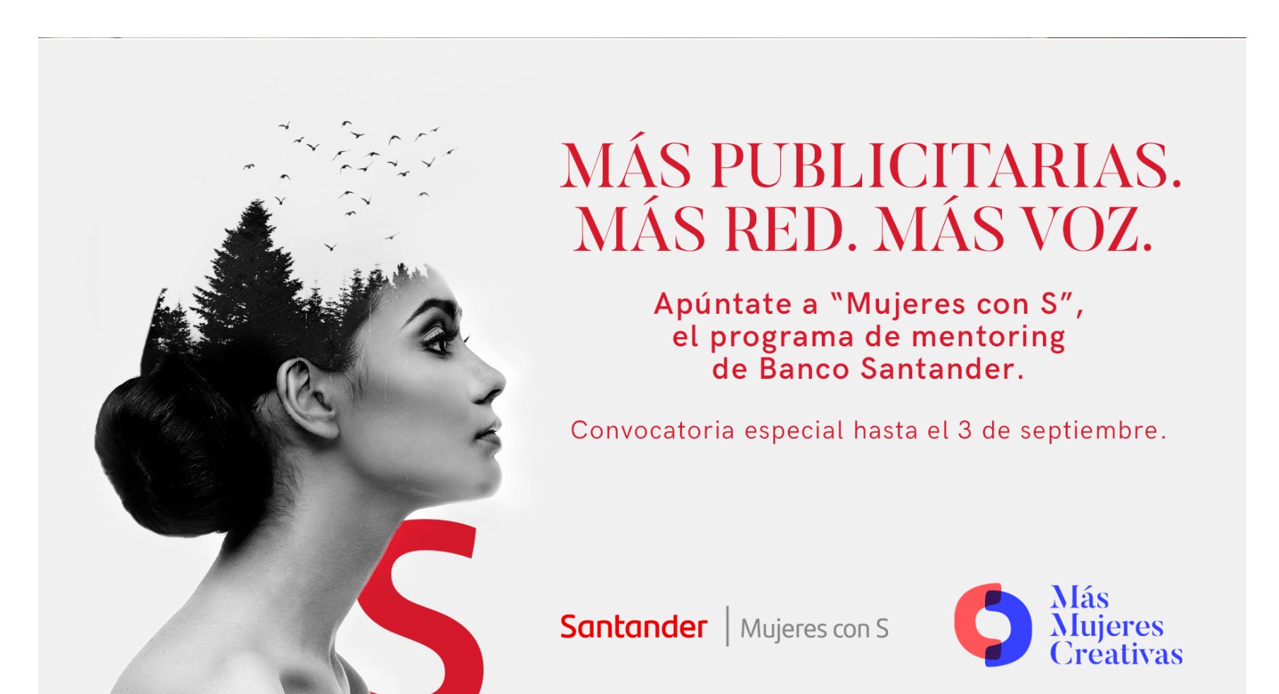 Más Mujeres Creativas , Banco Santander, colaboran ,Mujeres con S, programapublicidad